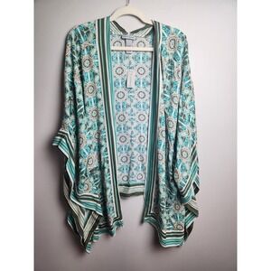 Catherines Springwater Gauze Kimono sz XL 1X  Geoprint nwt boho festival